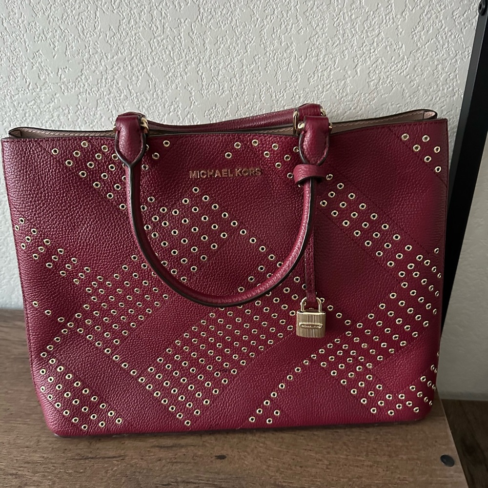 MK tote with shoulder strap! Beautiful studded design.